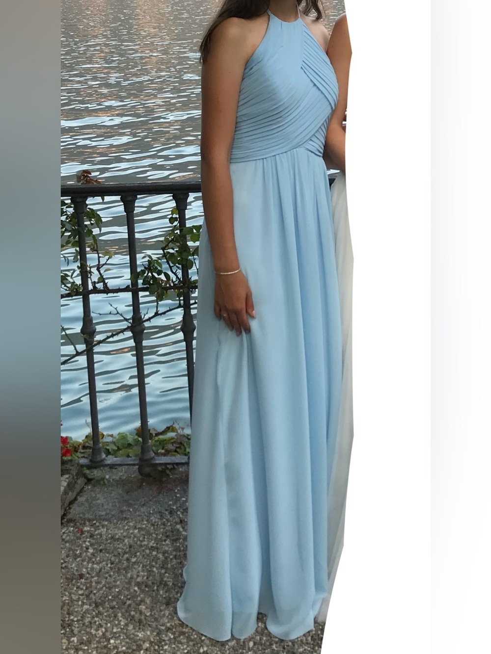 Light Blue Halter Evening Dress